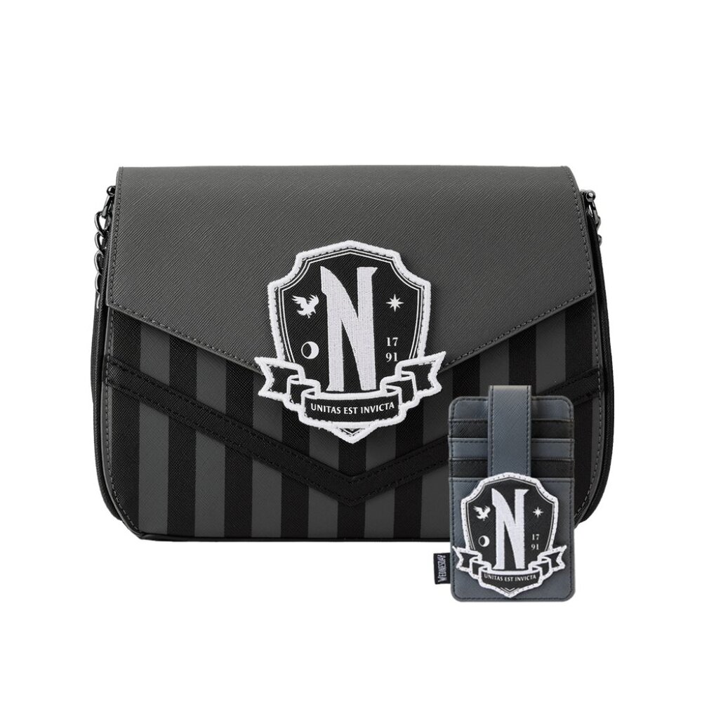 Loungefly Wednesday Addams Exclusive Nevermore Crossbody Bag & Card Holder